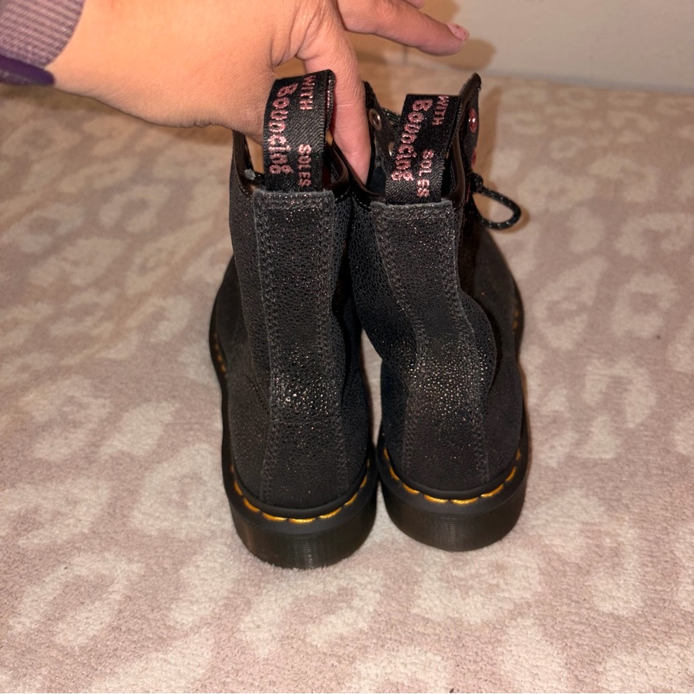 Dr. Martens 1460 BEJEWELED LACE UP BOOTS MSRP$190 Soft Suede Comfortable Unique - Picture 7 of 11